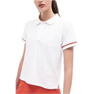 Splits59 Polo Top Womens SZ Medium Steffi White Preppy Organic Cotton Tennis UO